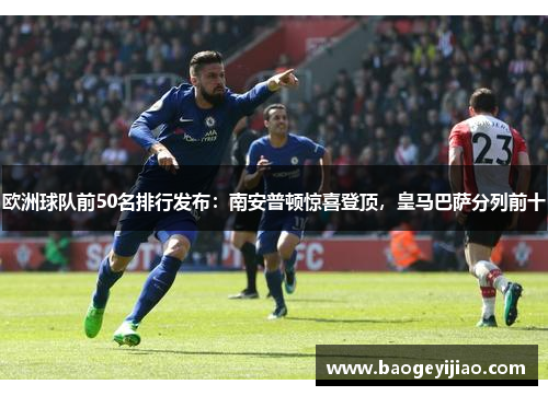 欧洲球队前50名排行发布：南安普顿惊喜登顶，皇马巴萨分列前十